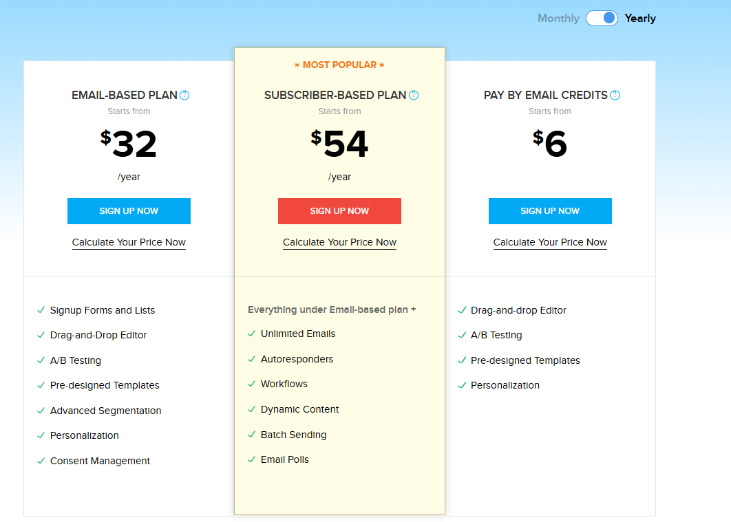 Zoho Campaigns pricing as of June 3, 2020